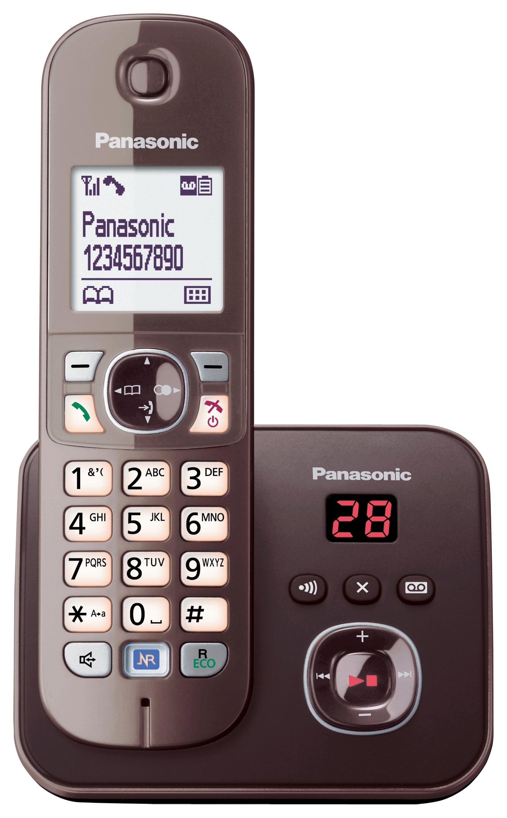 DECT-Telefon 10 Klingentöne (Mobilteile: + Schnurloses 1, polyphone 30 Klingelmelodien mit Panasonic KX-TG6821G Anrufbeantworter),
