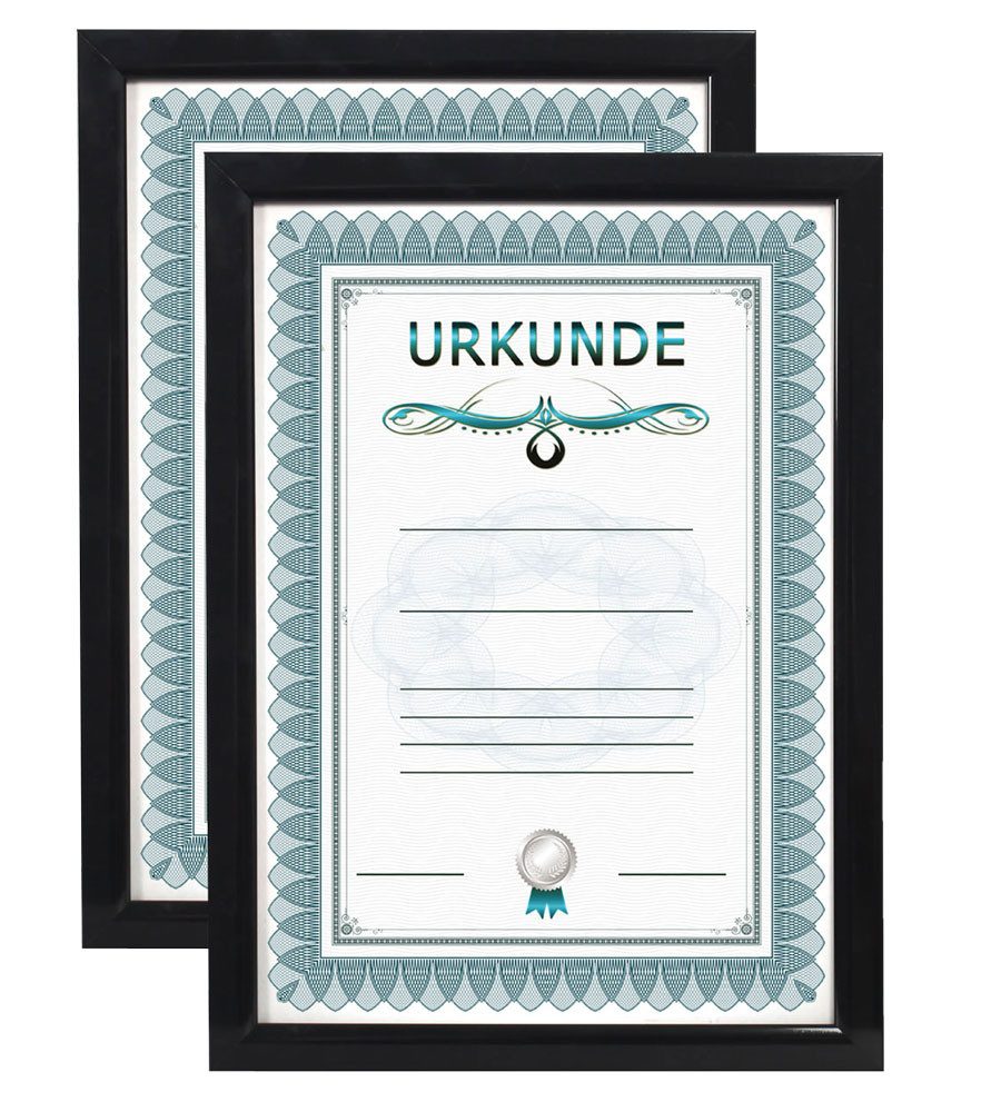 IDEAL TREND Bilderrahmen 2er 3er 5er 10er Pack Dokument Bilderrahmen 21x29,7 DIN A4 Urkunde Fot, für 2 Bilder (2 St)