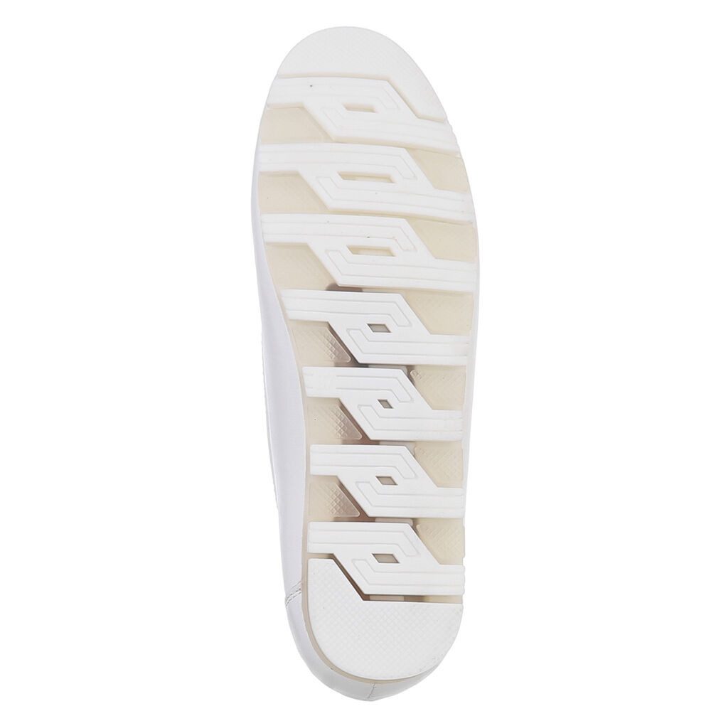 Ital-Design Elegante Mokassins mit geflochtener Schnürung für Damen Slipper (89930162) Flach Mokassins in Weiß