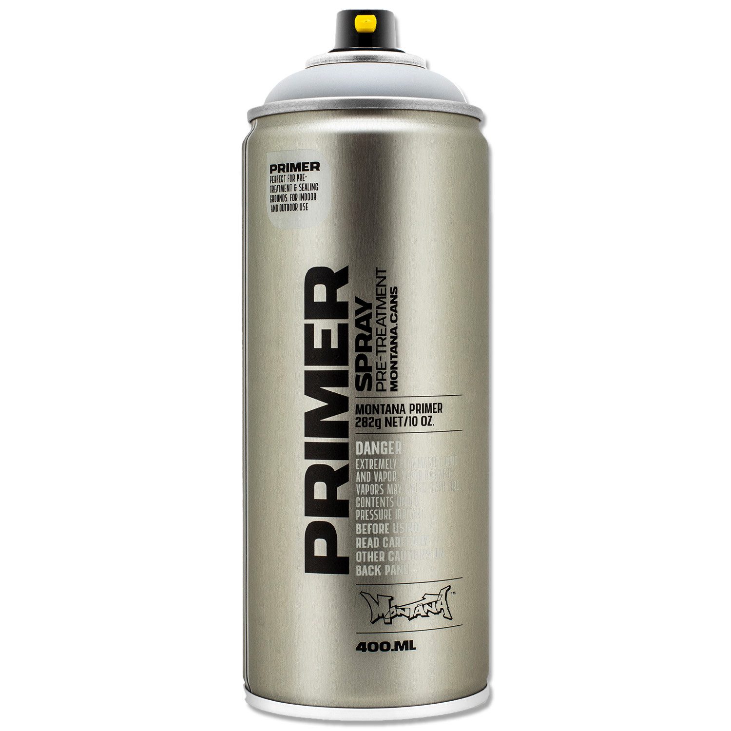 Montana Cans Sprühlack Sprühgrundierung, Montana PRIMER, Aluminium, Hellgrau, 400ml