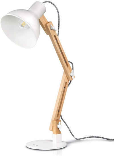 Tomons LED Schreibtischlampe »LED Leselampe im Klassichen Holz-Design«, Lampe mit verstellbarem Arm, Augenfreundliche Leselampe