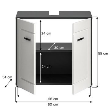 INOSIGN Waschbeckenunterschrank Jarvi (1-St) 1 Tür, Türanschlag wechselbar, 1 Schubkasten, Breite 60 cm