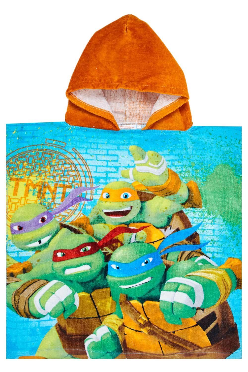 Teenage Mutant Ninja Turtles mit, Frottee Ninja Badeponcho Turtles Teenage Jungen Mutant Kapuzenhandtuch