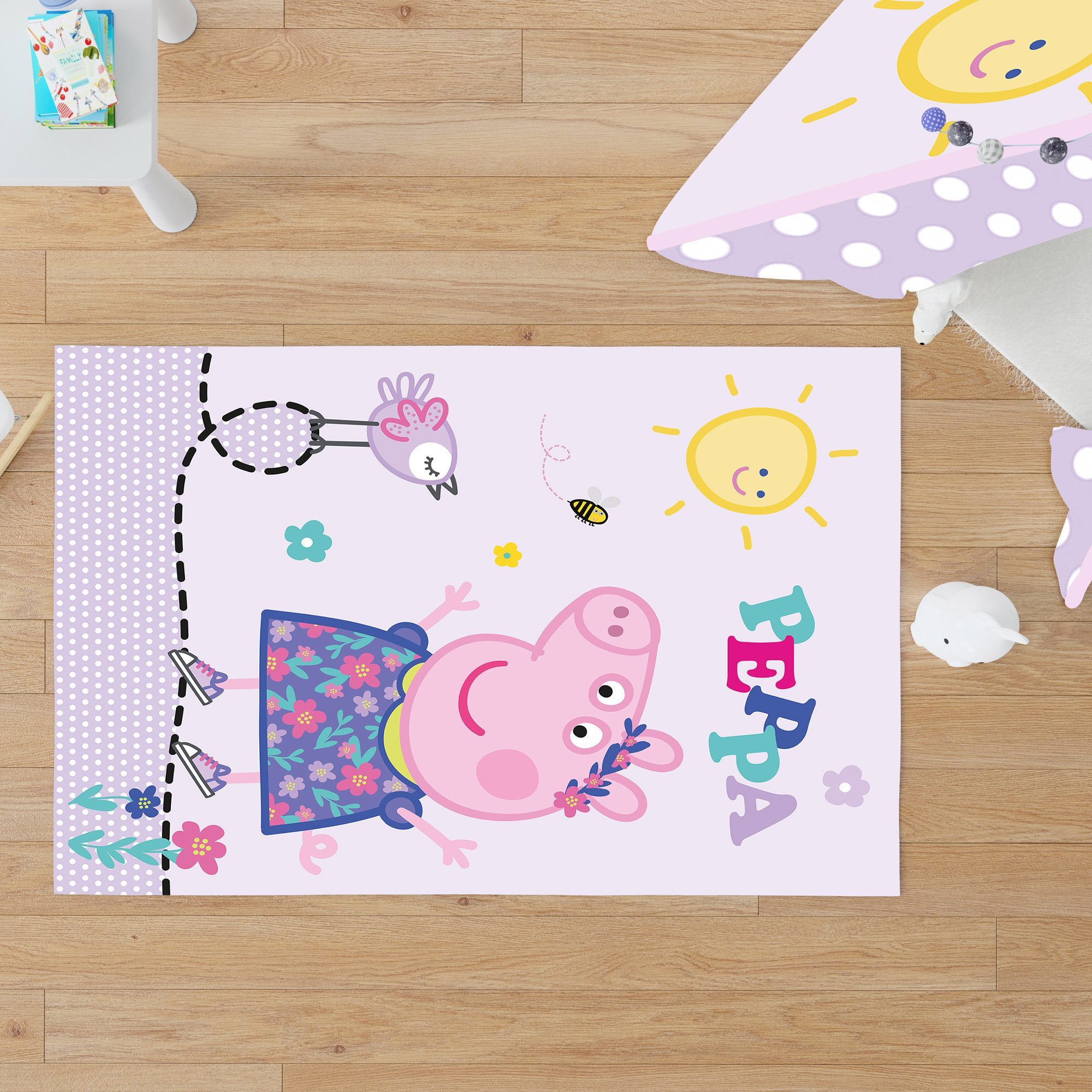 BERONAGE Kinderteppich Peppa Wutz Pig Happy Spiel-Teppich 100x133 cm, rechteckig, Höhe: 10 mm, rutschfest – Bild 5 von 5