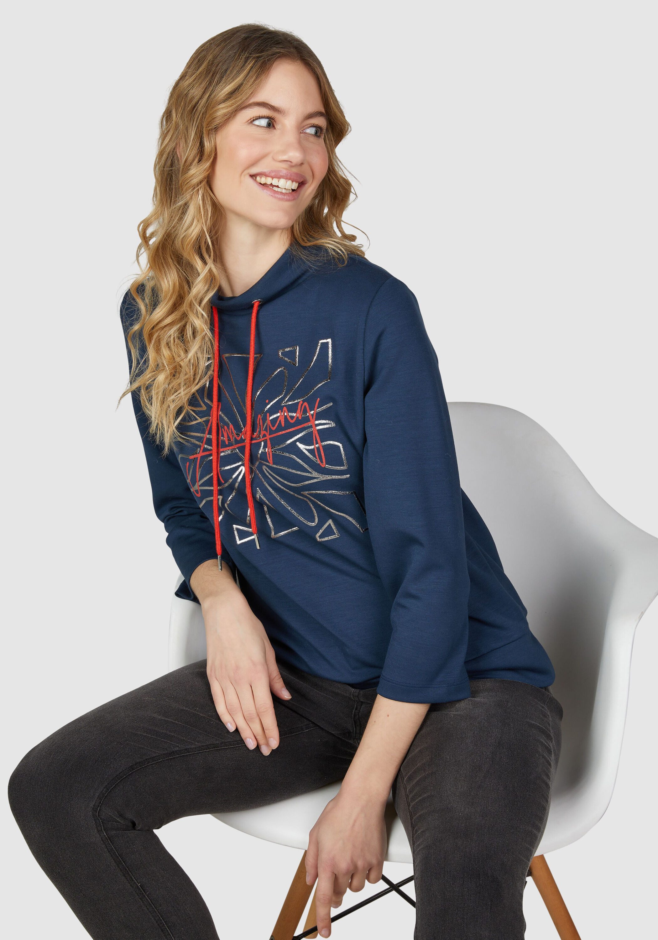 NAVIGAZIONE Sweatshirt (1-tlg) mit auffälligem Print