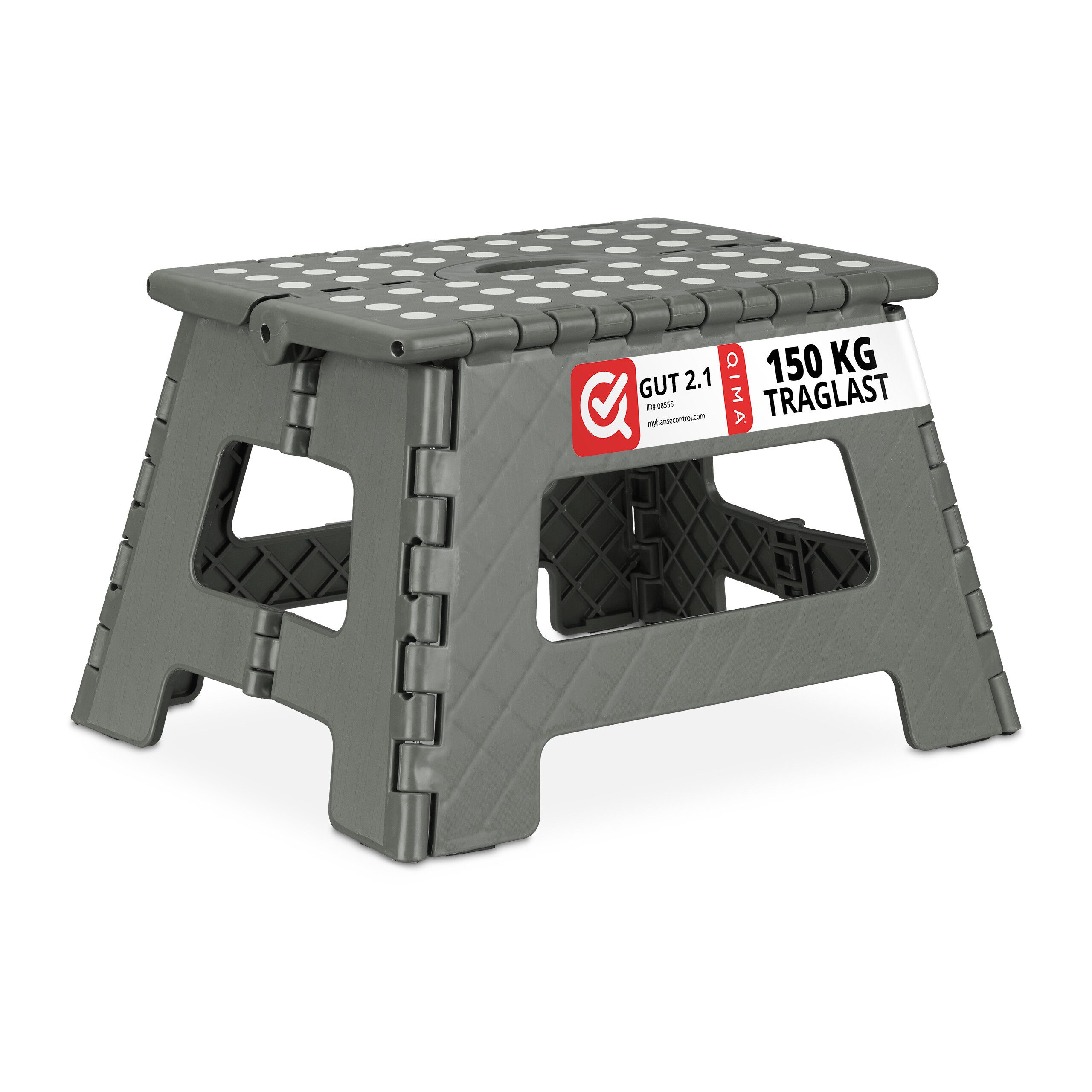 relaxdays Sitzhocker Klapphocker faltbar M, hellgrau günstig online kaufen