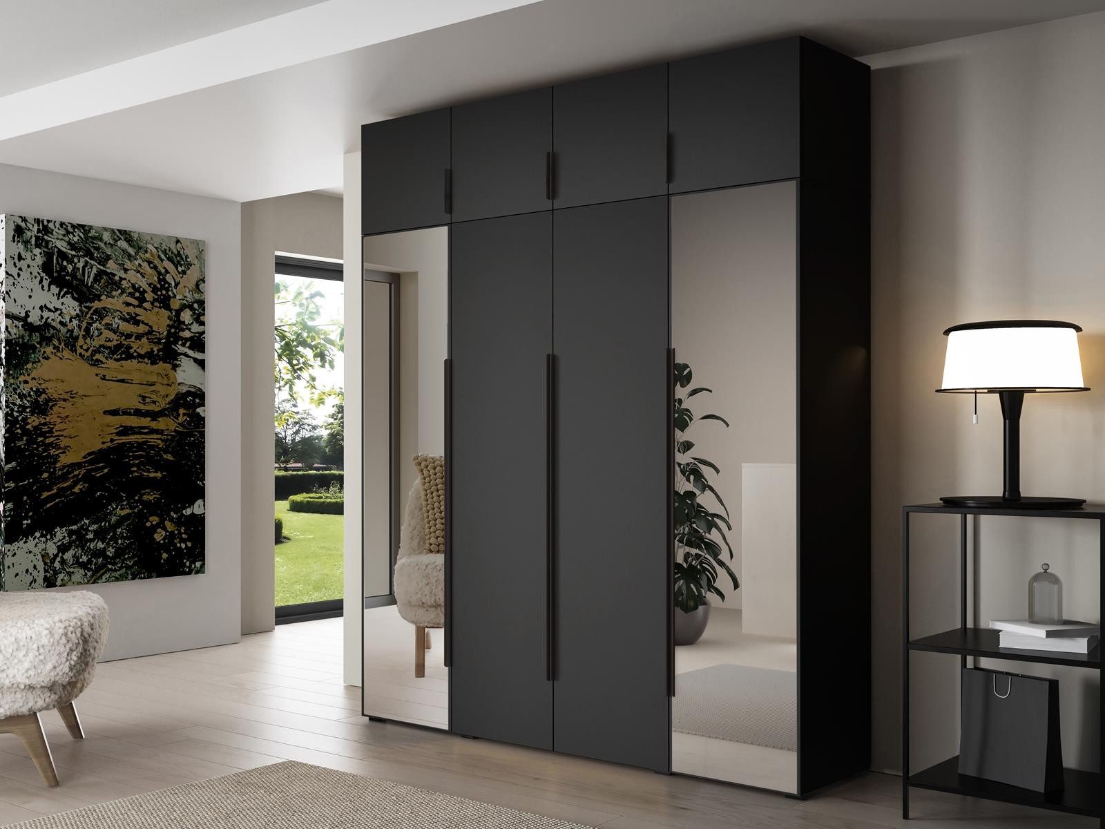 Compleo Drehtürenschrank Kleiderschrank mit Aufsatz, Hochschrank, günstig online kaufen