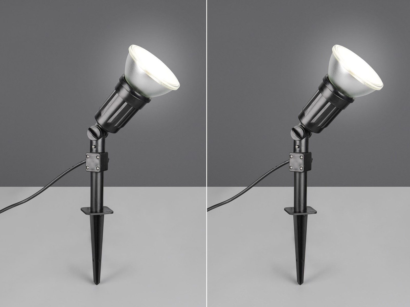 Reality Leuchten LED Gartenstrahler, LED wechselbar, neutralweiß, 2er Set Baum-strahler mit Erdpieß indirekte Garten-beleuchtung, H:51cm