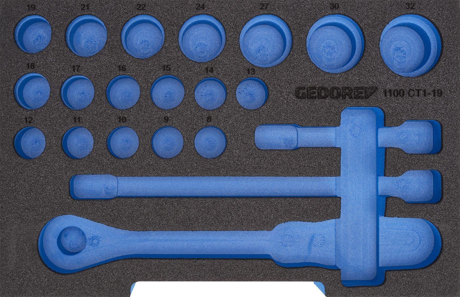 Gedore Werkzeugkoffer EI-1100 CT1-19 Schaumstoffmodul 1/2 L-BOXX 136 leer