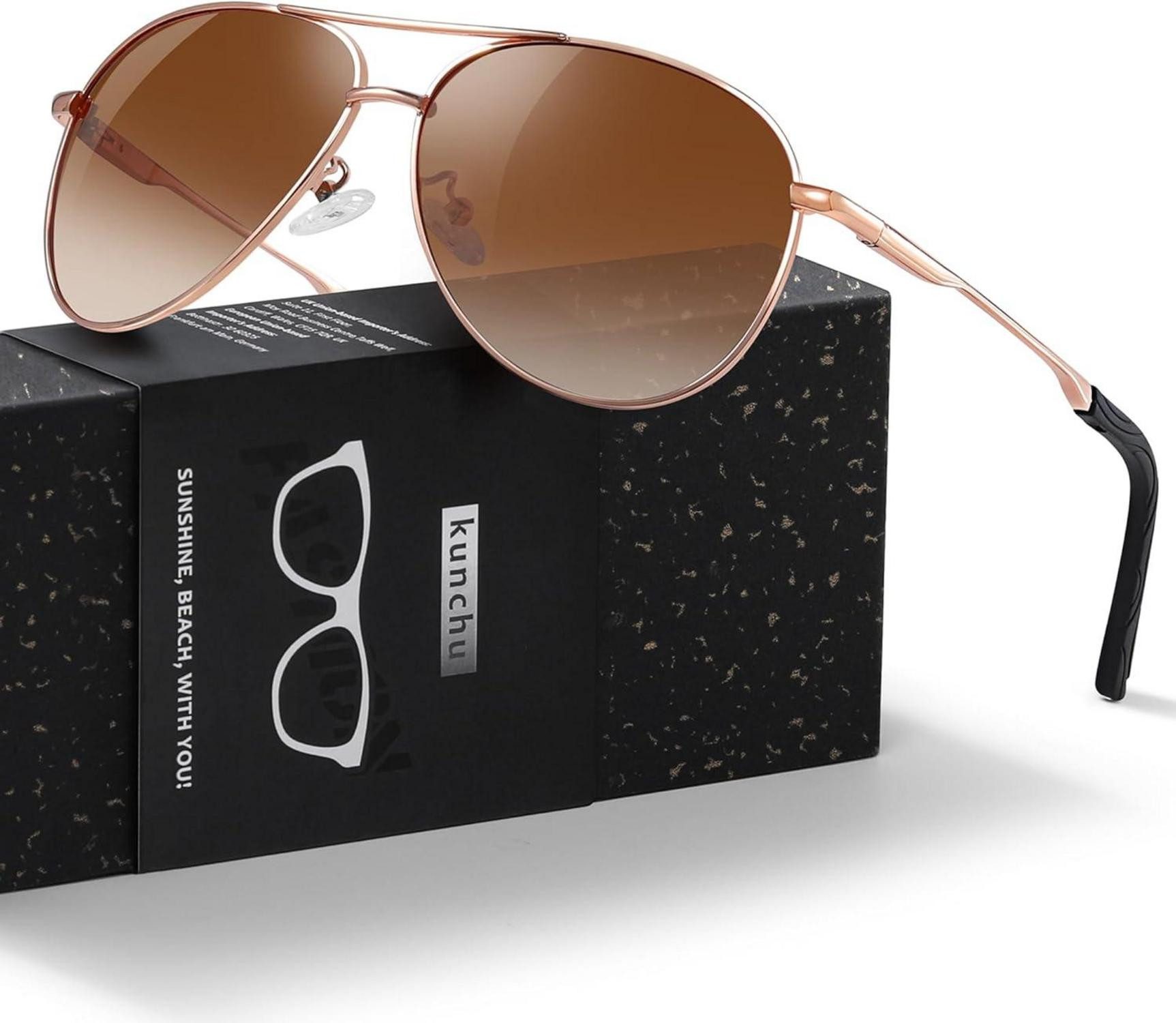 Pilotenbrille Polarisierte Sonnenbrille Herren Damen UV400-Schutz Outdooraktivitäten