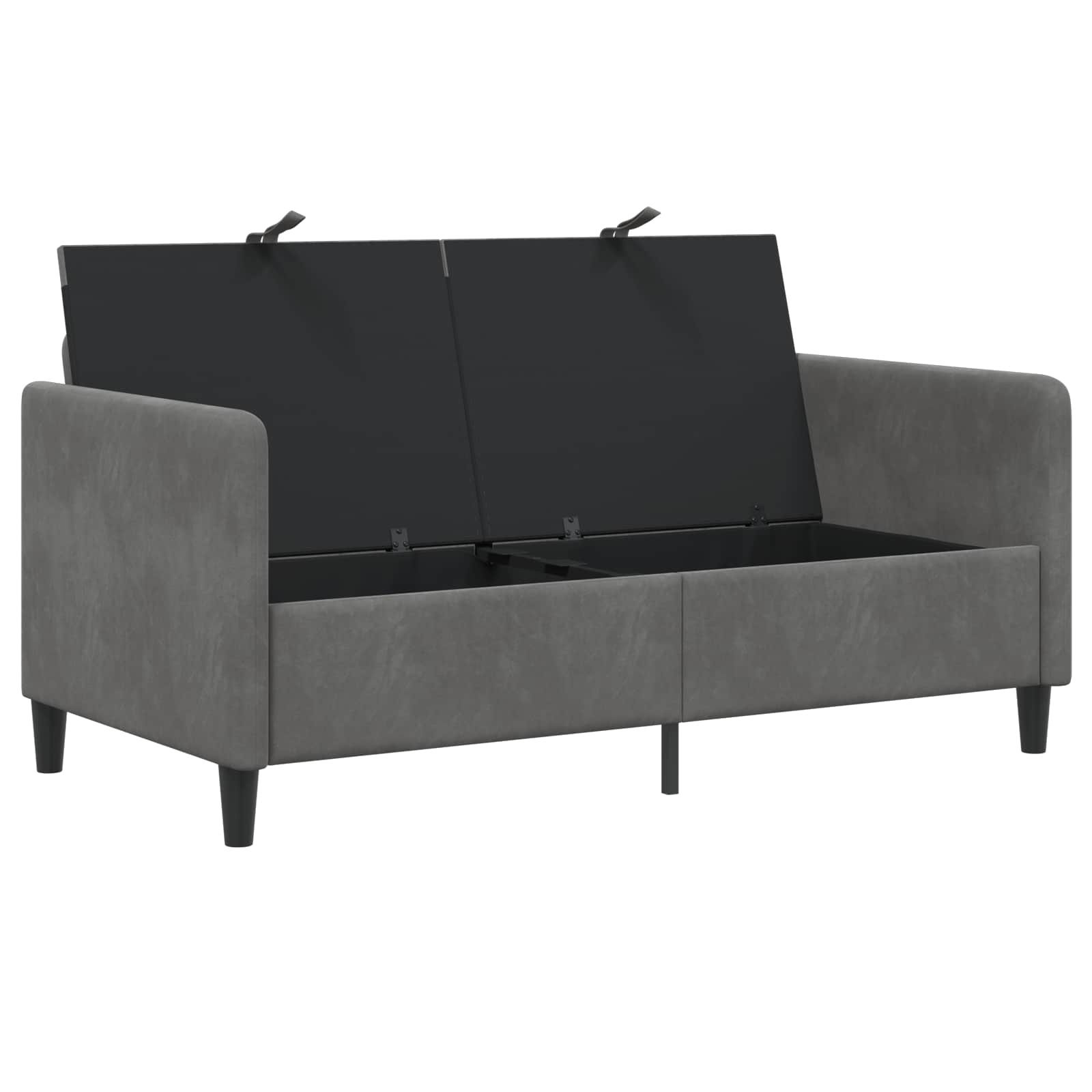 vidaXL Sofa Sofa mit Stauraum Dunkelgrau 152 x 78 x 87 cm Polyester, 1 Teile – Bild 4 von 5