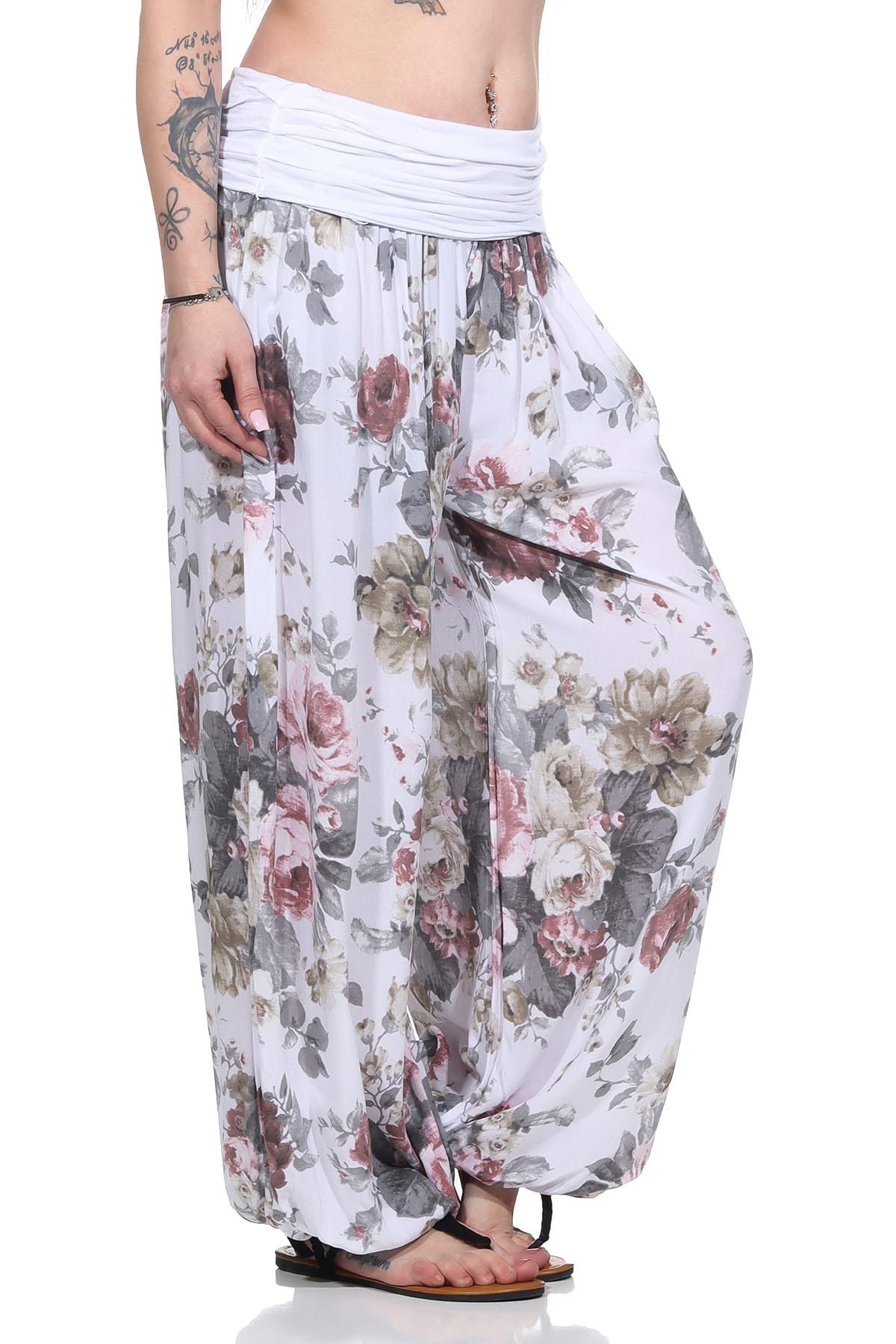 OriginalYou Haremshose Sommerhosen luftige Flatterhose für Damen leichte Pumphosen BOHO bequemer Bauchbund, hautfreundliches Material, weites Bein
