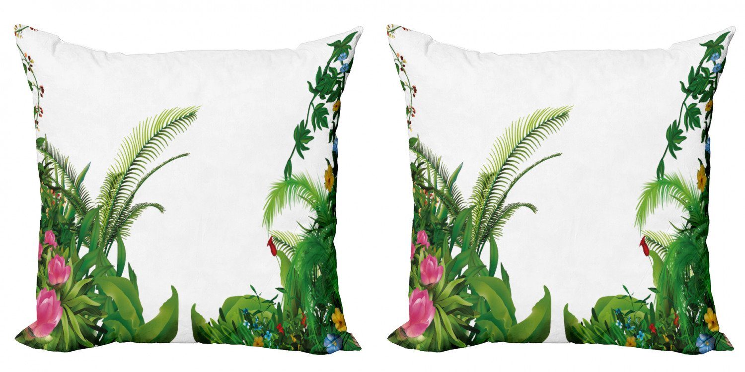 Kissenbezüge Modern Accent Doppelseitiger Digitaldruck, Abakuhaus (2 Stück), Pflanze Tropische Pflanzen exotische