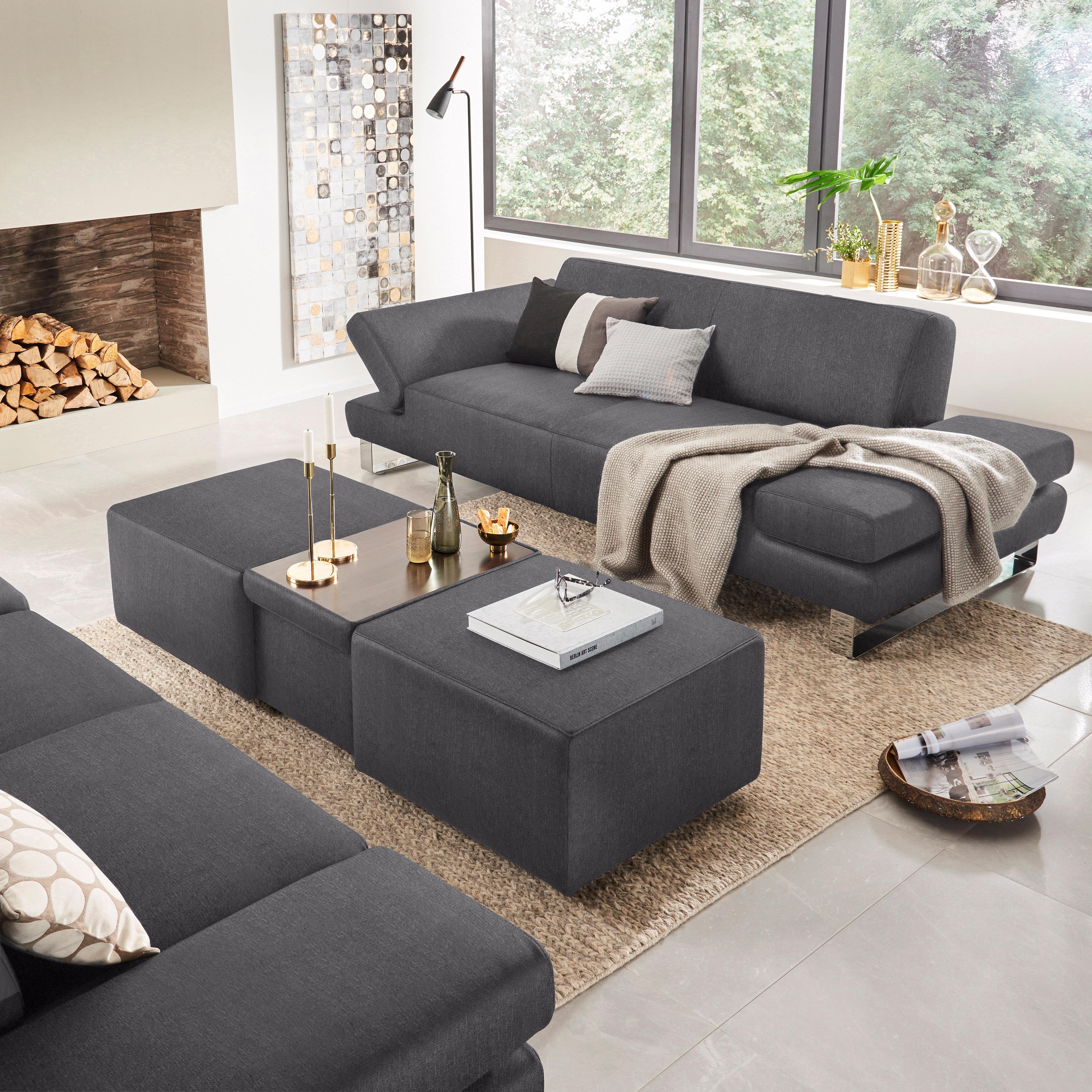 W.SCHILLIG 3-Sitzer taboo Designsofa mit hohem Sitzkomfort, Breite 232cm, Sitztiefe 59cm, mit Normaltiefe, inklusive Armlehnenverstellung