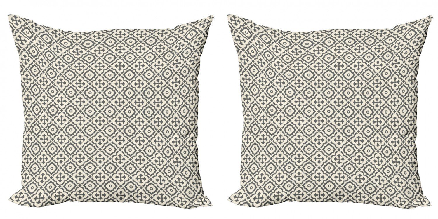 Doppelseitiger Stück), Quatrefoil Kissenbezüge Digitaldruck, Accent Modern Edwardian Floral (2 Abakuhaus