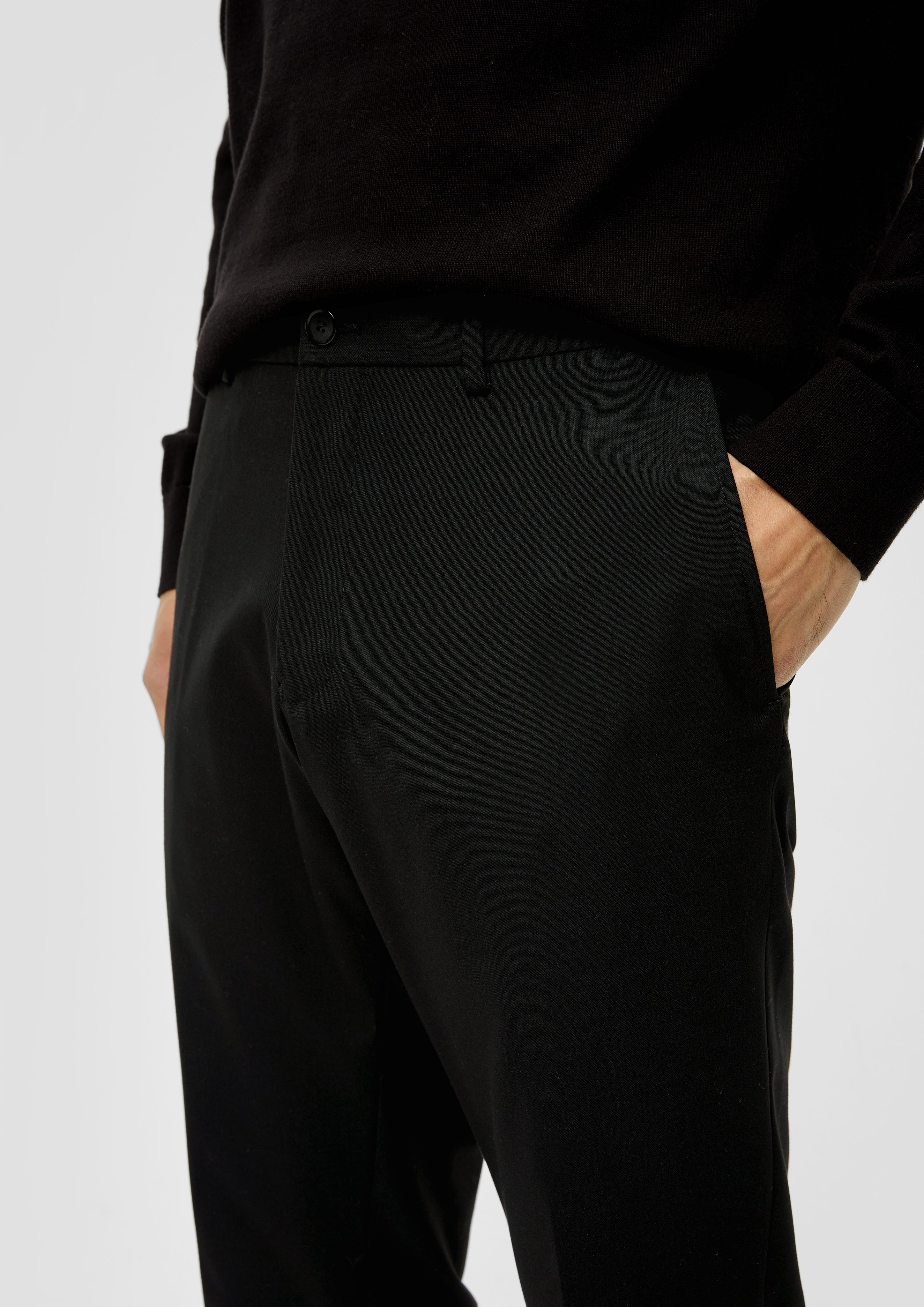 LABEL Slim: Hose BLACK Stoffhose aus Viskosemix s.Oliver schwarz