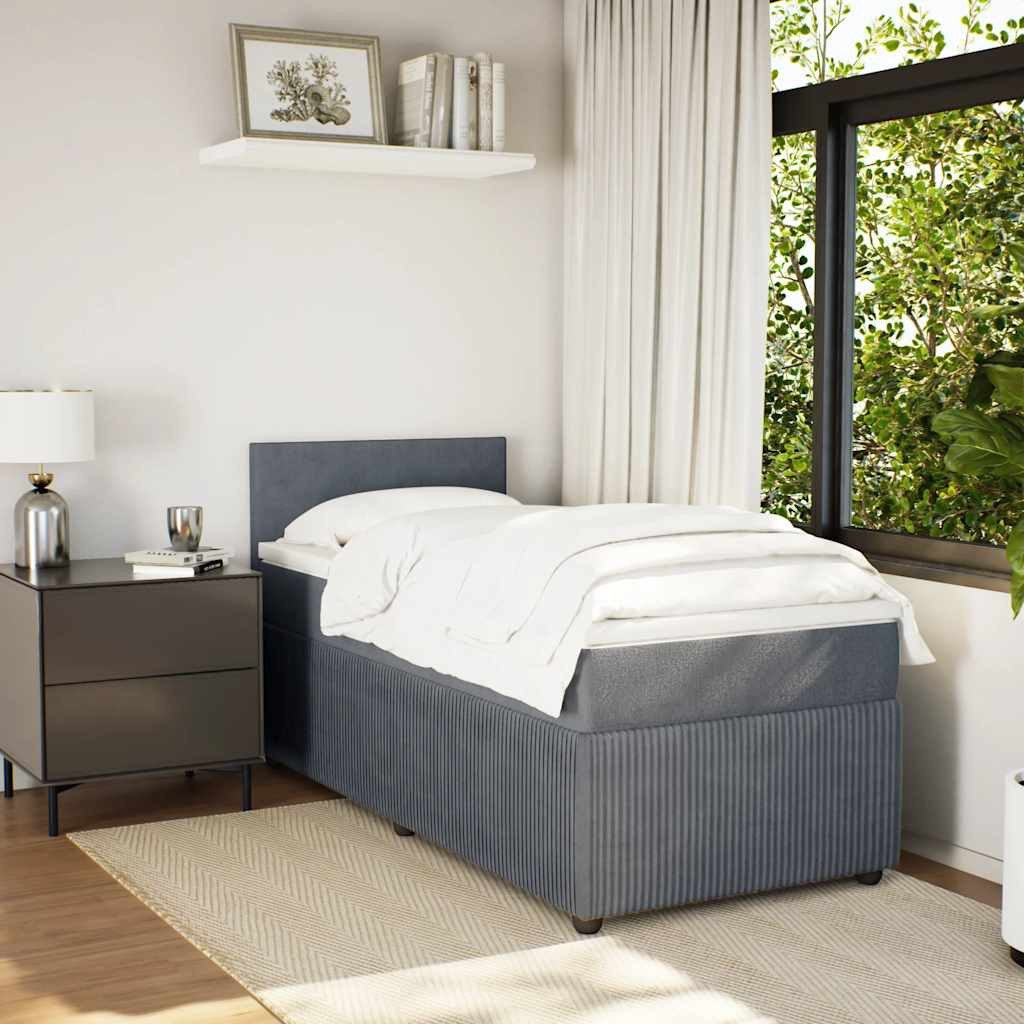 vidaXL Bett Boxspringbett mit Matratze Dunkelgrau günstig online kaufen