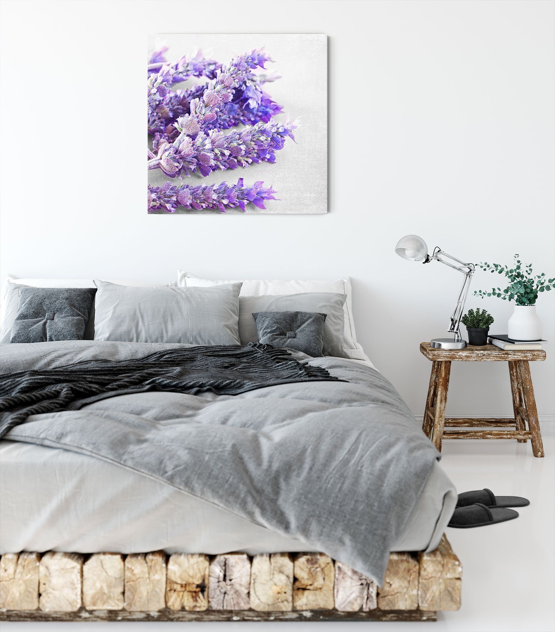 getrockneter Leinwandbild Leinwandbild Zackenaufhänger St), getrockneter Lavendel, fertig bespannt, inkl. Pixxprint Lavendel (1