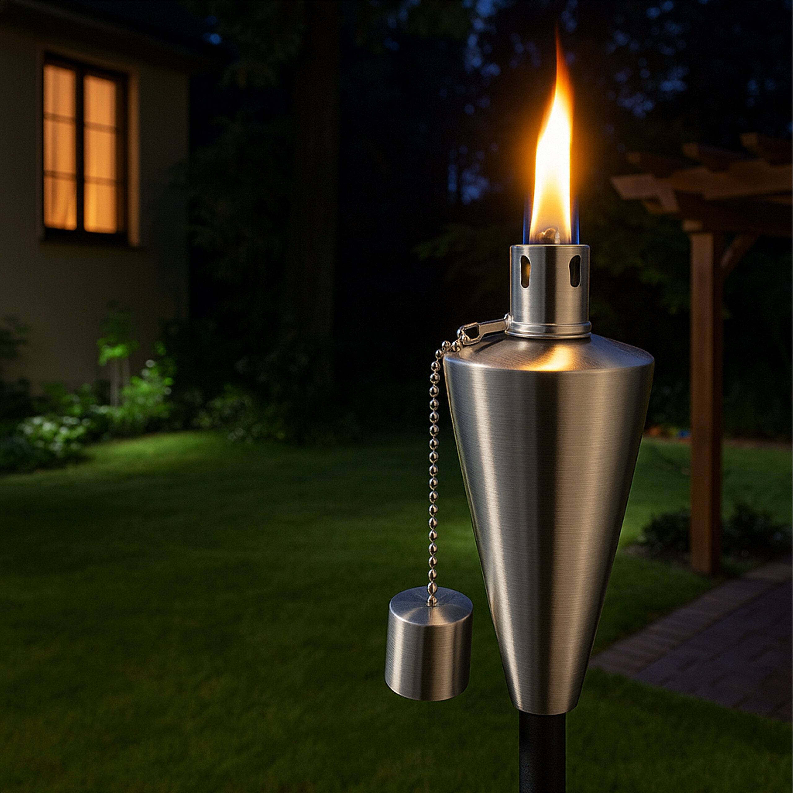 relaxdays Gartenfackel Edelstahl im 3er Set