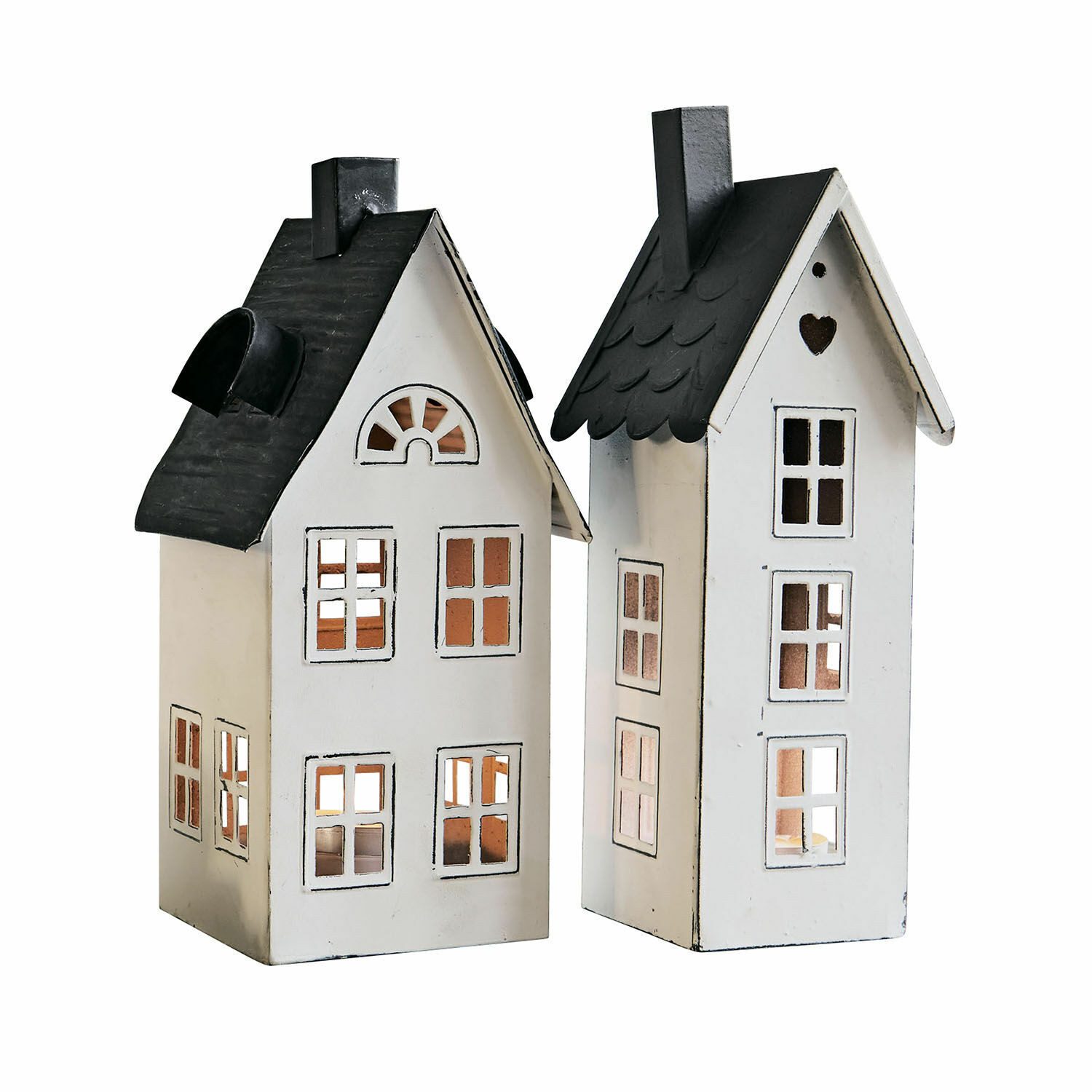 Mirabeau Kerzenlaterne Laterne 2er Set Gunar antikweiß/schwarz günstig online kaufen