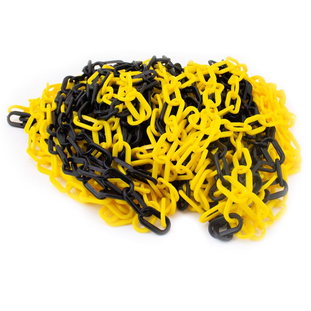 Bituxx Absperrkette Kette 25m für Absperrpfosten Gelb / Schwarz, (MS-19057)
