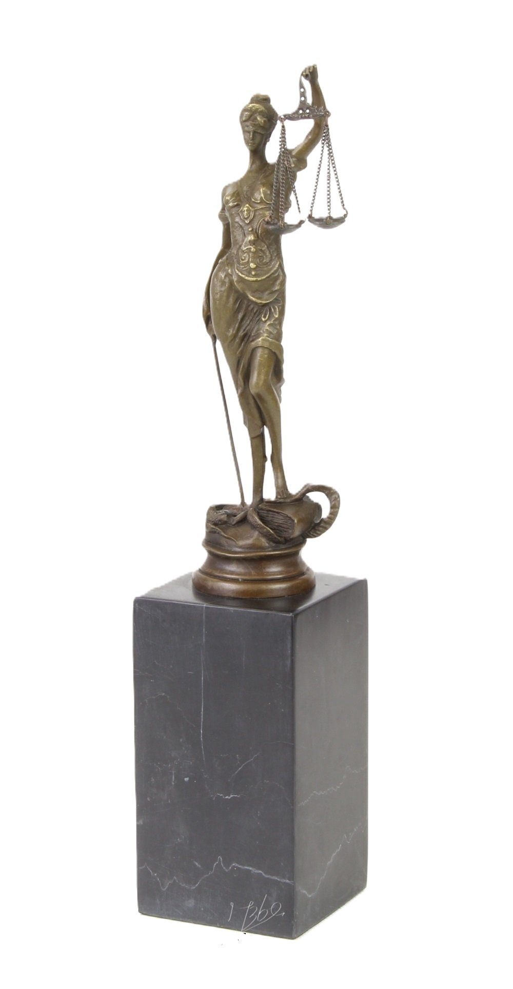 Dekoobjekt Bronzefigur, Bronze Skulptur Göttin Justitia 32 cm