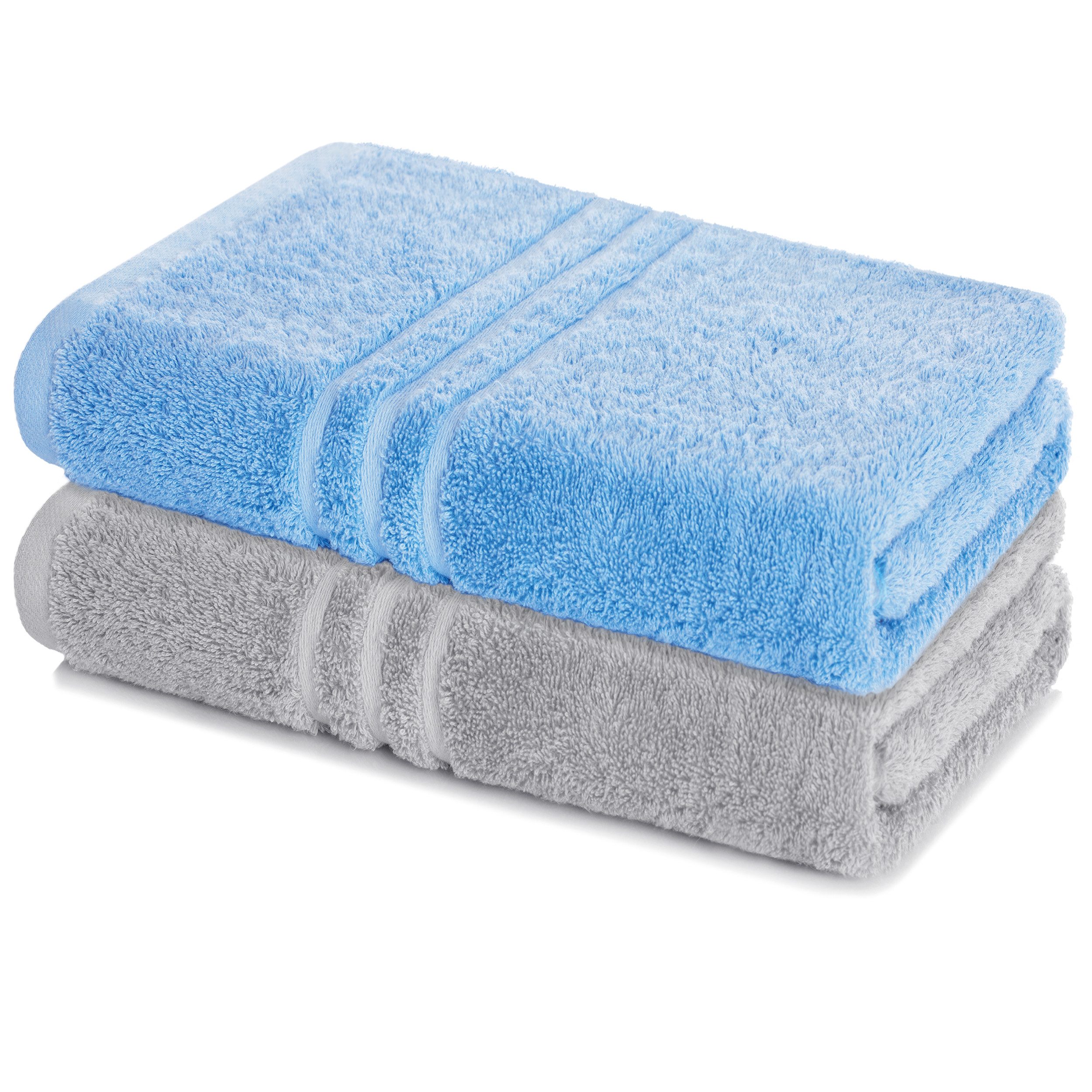 Lavea Badetuch Elena 2er Set Badetücher 100x150 cm, 500 g/m² Frottier, weich & saugstark, pflegeleicht