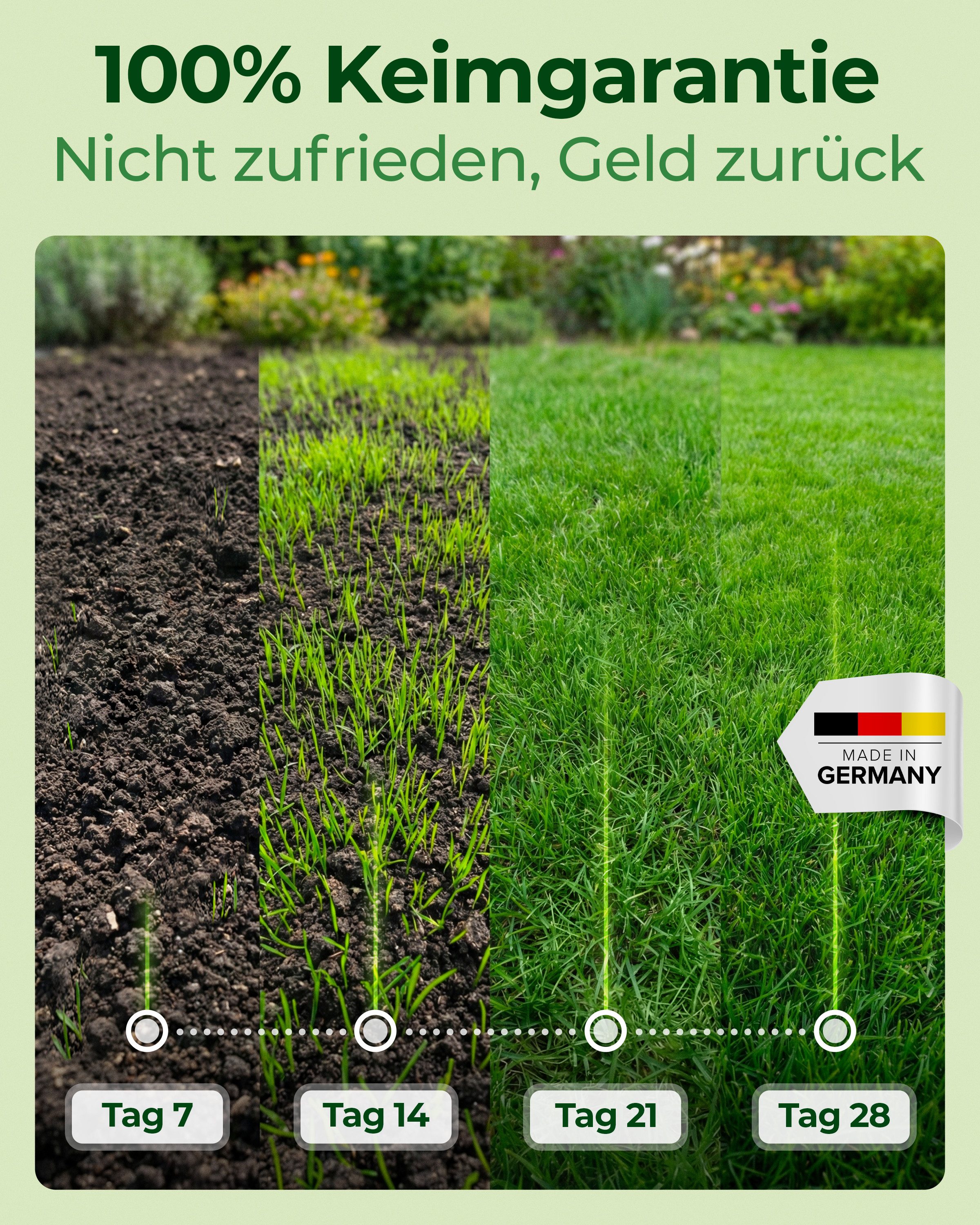 Natureflow Rasensamen Natureflow Rasensamen schnellkeimend Highspeed 0,5 kg, Rasensaat 20 m², 0.5 kg