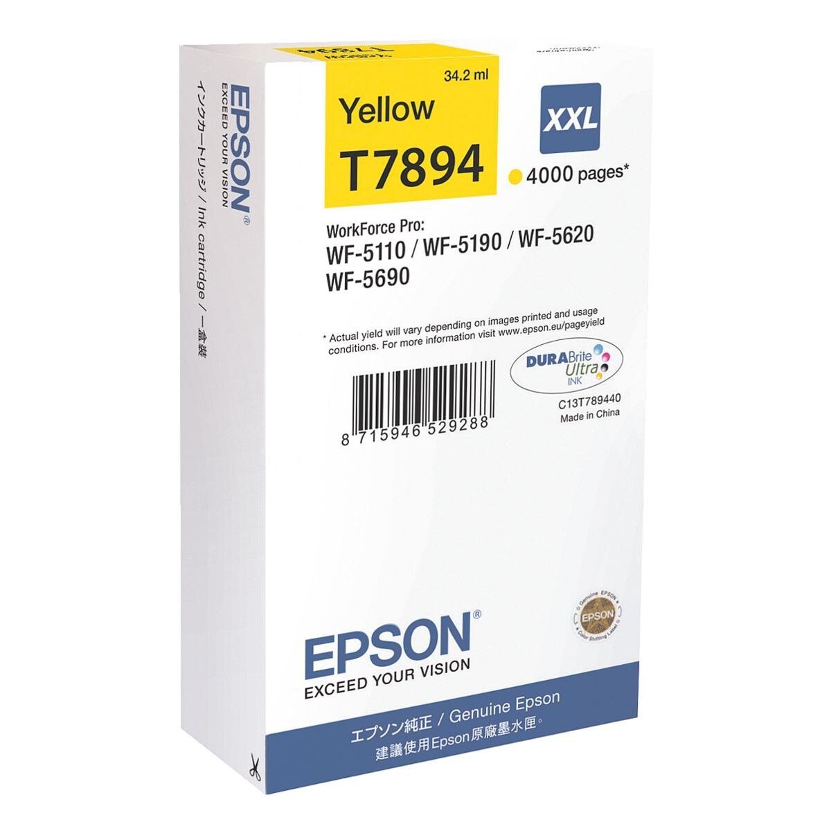 Epson T7894 Tintenpatrone (Original Druckerpatrone, gelb)