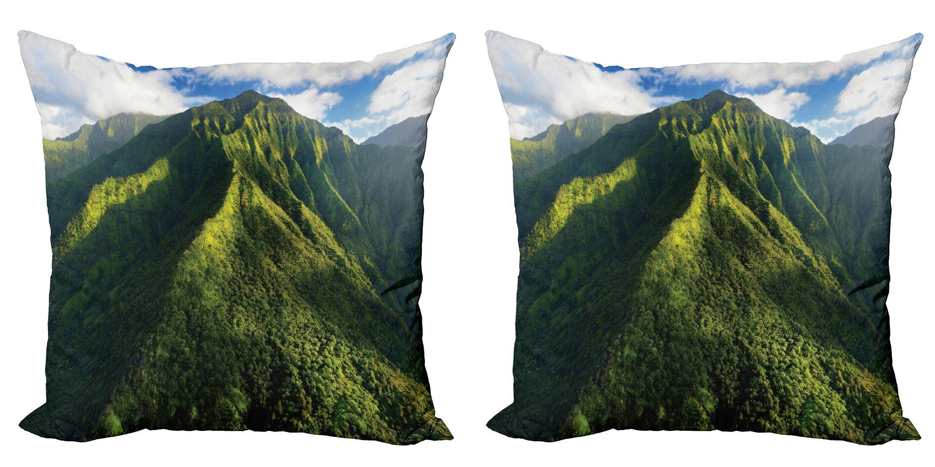 Kissenbezüge Modern Accent Doppelseitiger Digitaldruck, Abakuhaus (2 Stück), Berg Exotische Hawaii Natur