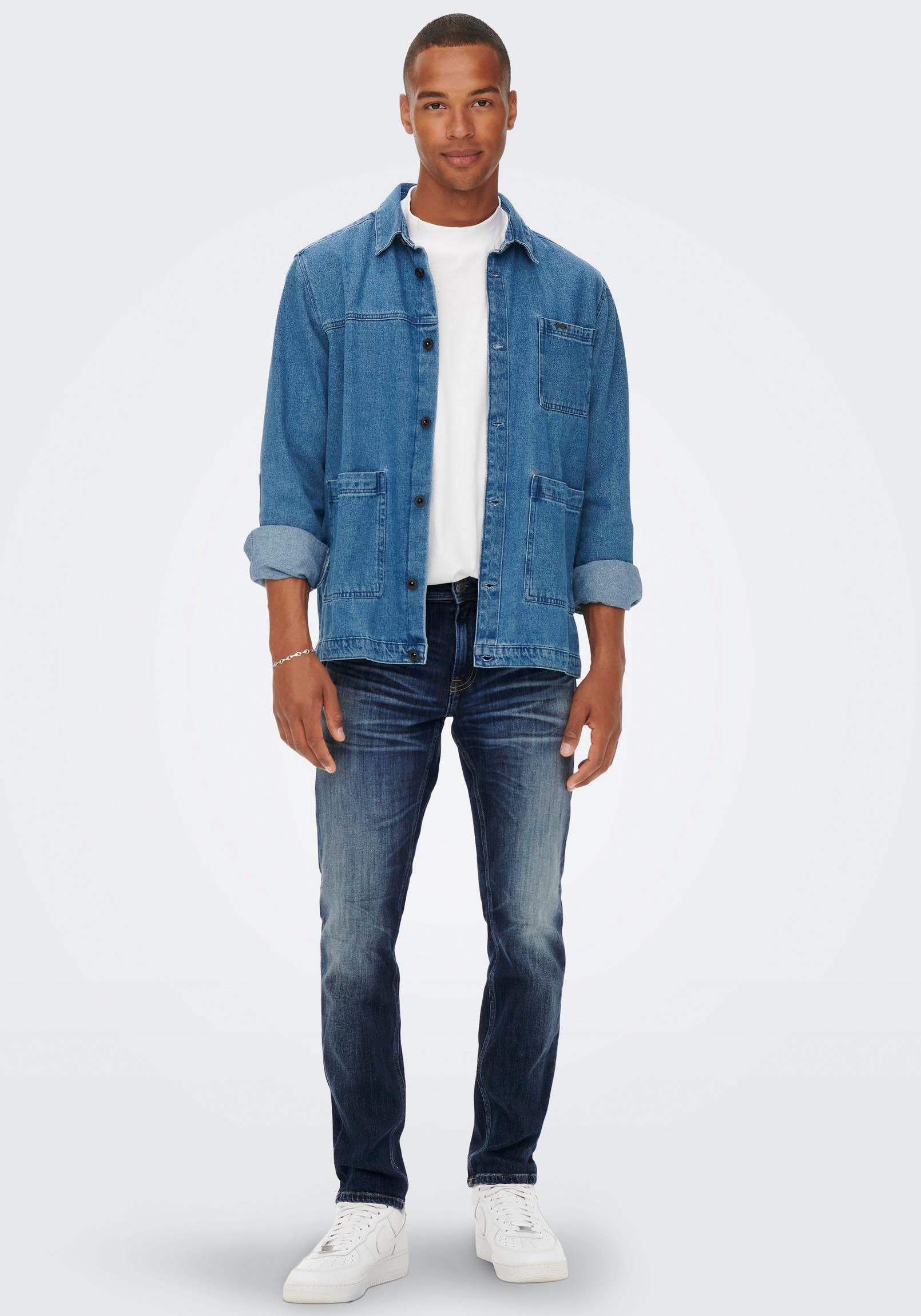 ONLY & SONS Straight-Jeans ONSWEFT REGULAR WB 0021 TAI DNM NOOS Baumwollmischung, straight fit