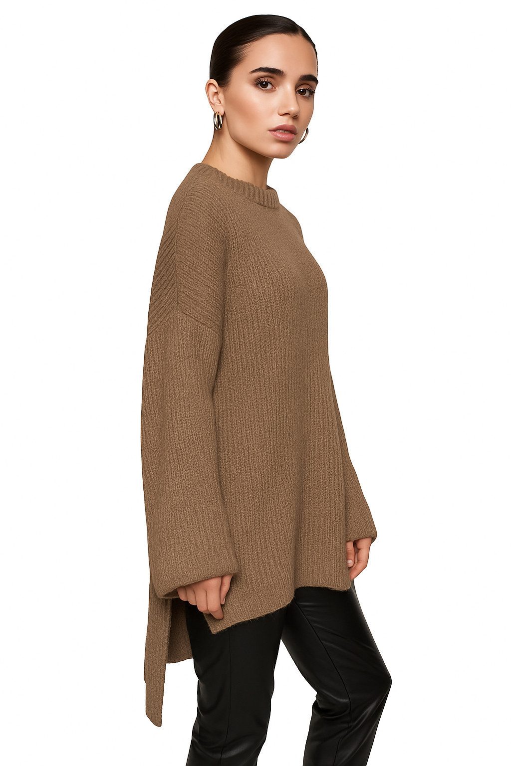 Worldclassca Longpullover WORLDCLASSCA Damen Oversize Strickpulllover Lang Pulli Oberteil Neue Kollektion - Stilvolle und gemütliche Strickmode für Damen