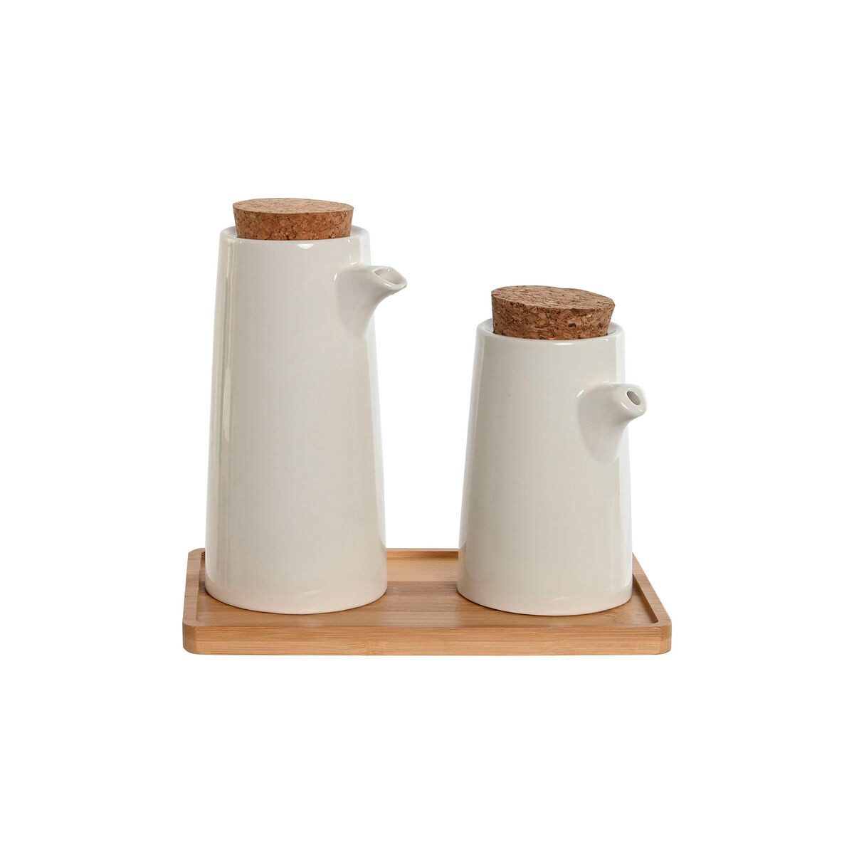 Menage-Set SanLov Öl- und Essig-Set SanLov Weiß Bambus Steingut 20,6 x 12 x 18 cm