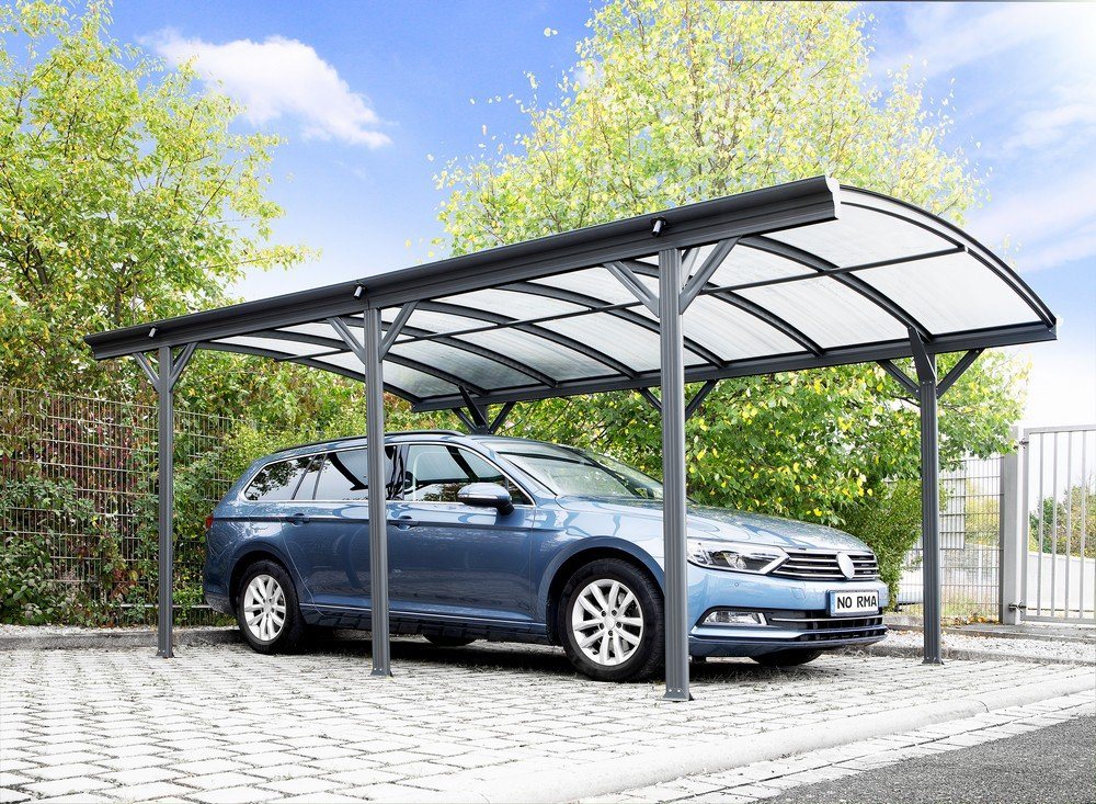 Thumbnail - Better Home Einzelcarport Carport Anthrazit Überdachung Abstellplatz Garage 5,05x3m, Langlebig und wartungsfrei