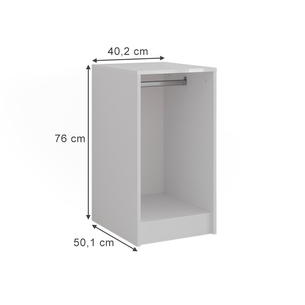 Vicco Kommode Sherry, Weiß, 40.2 x 76.2 cm mit Containerdeckel (1 St)