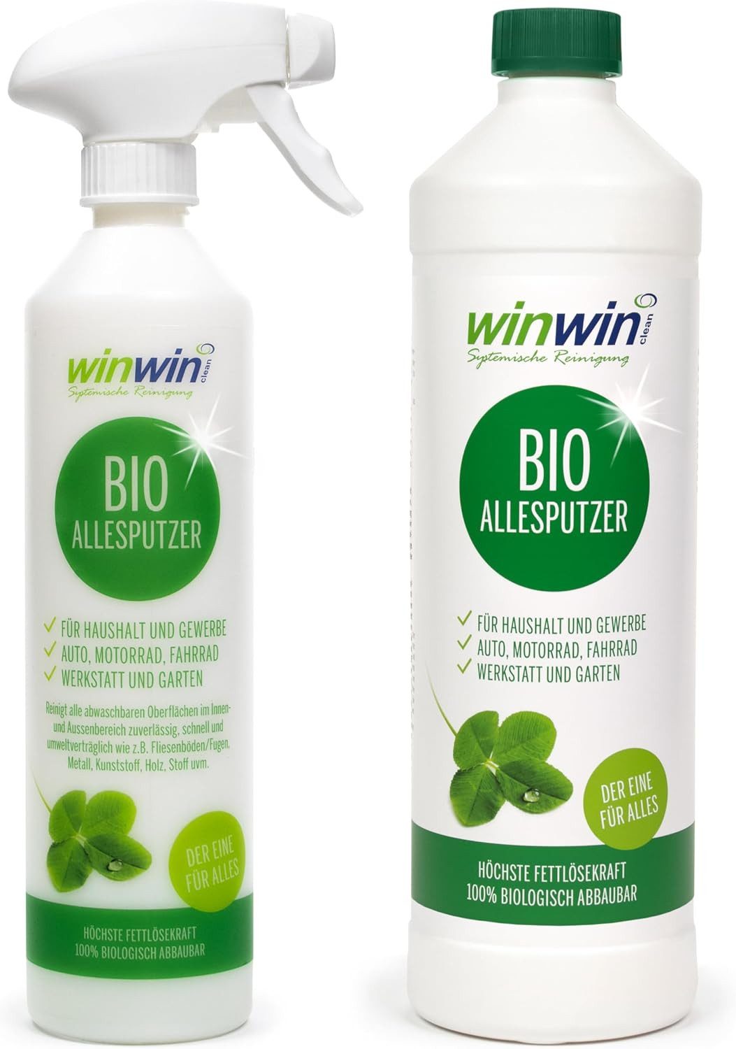 winwinCLEAN Allesputzer 1000ml + Dosier-/Sprühflasche Allzweckreiniger (Set, [- 1x Allesputzer 1000ml, Dosier-/Sprühflasche Reinigt Haus,Fenster,Küche,Bad,Boden,Auto,Textil,Leder,Holz,Werkstatt)