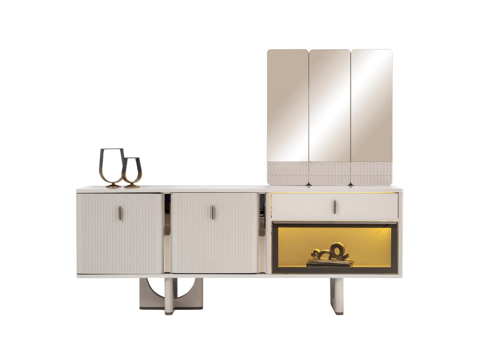 Villa Möbel Sideboard Ronesans (Sideboard, 1 St., 220 x 52,3 x 84,5 cm), Viel Stauraum und pflegeleichte Oberfläche