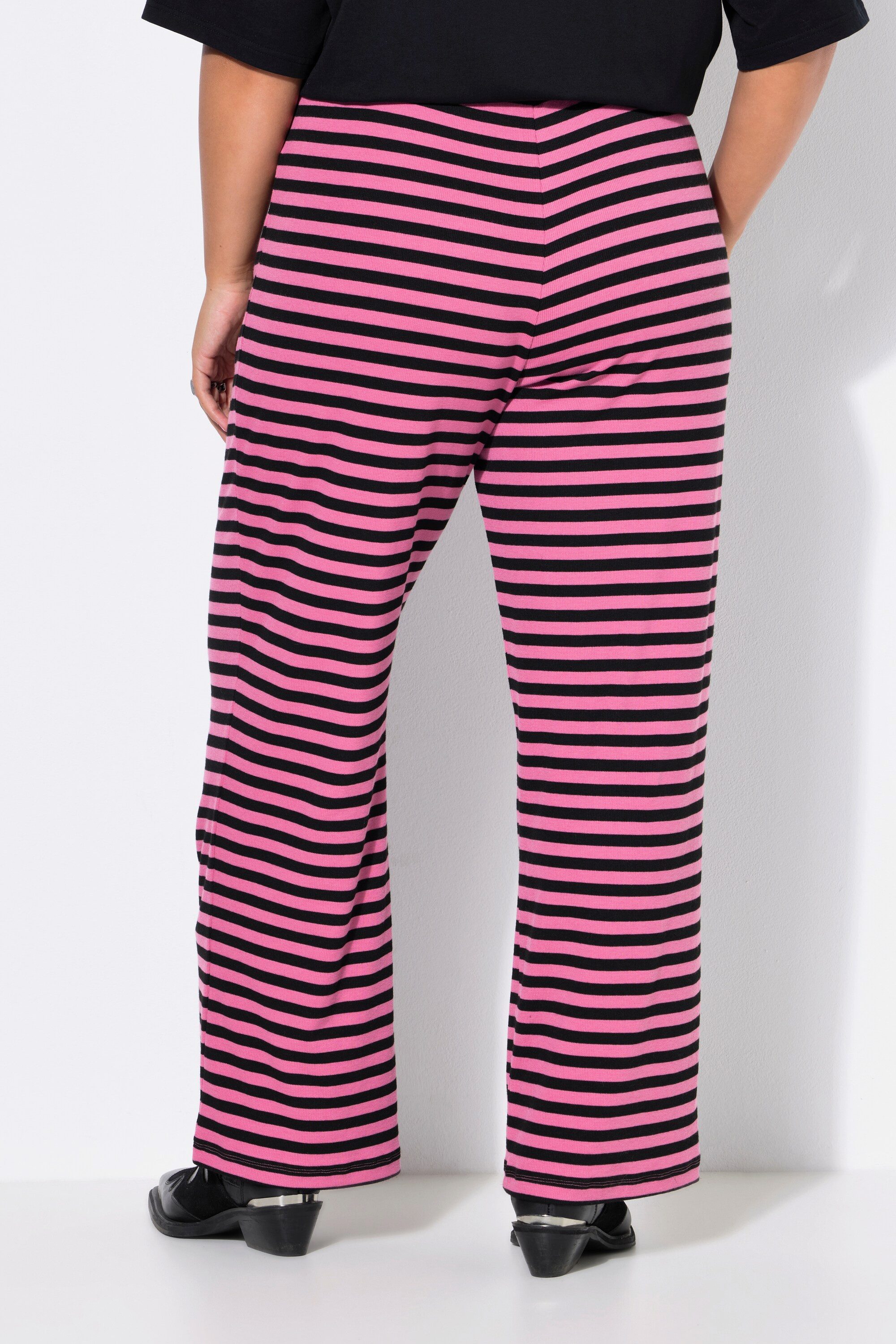 Studio Untold Schlupfhose Hose Wide Legs Rippjersey mit Ringeln – Bild 3 von 4