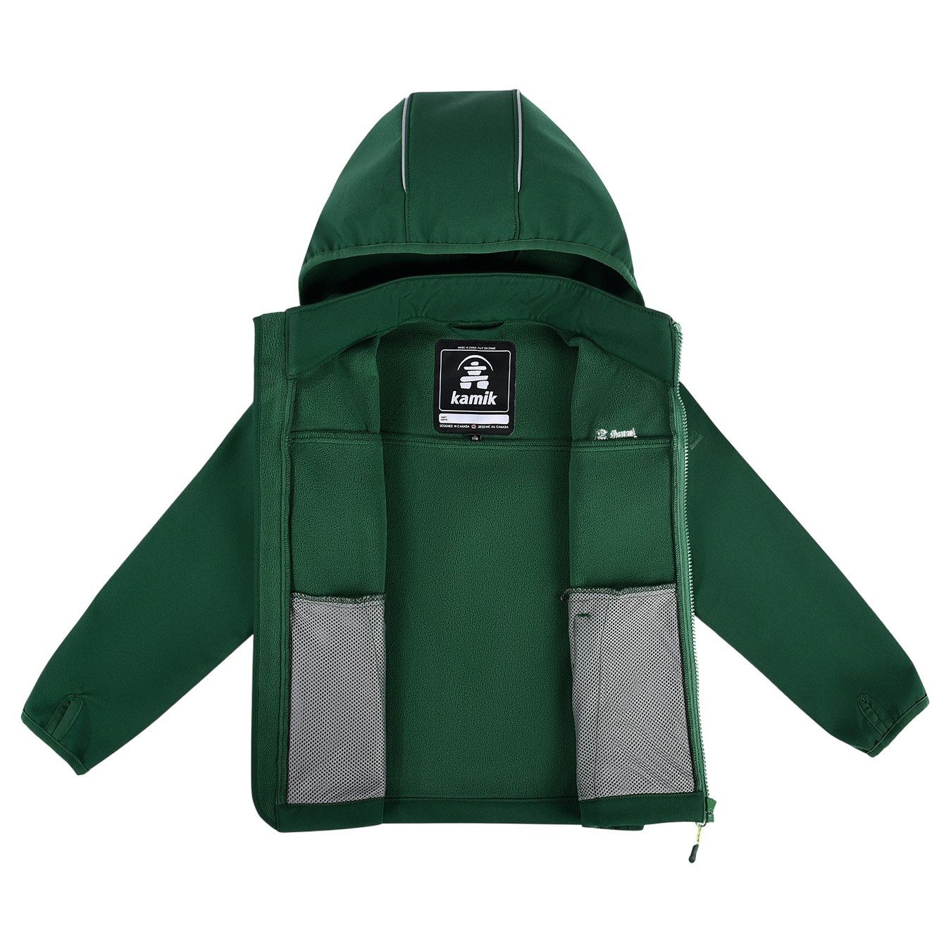 Kamik Softshelljacke Jarvis (winddicht, reflektierend) dunkelgrün Kinder