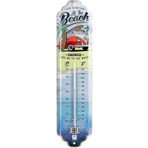 Nostalgic-Art Raumthermometer Retro Metall-Thermometer Innen Analog - VW Bulli Beach