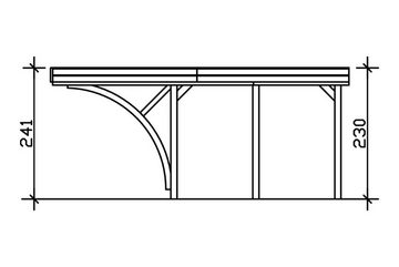 Skanholz Einzelcarport Friesland Set 6, BxT: 314x555 cm, 221 cm Einfahrtshöhe