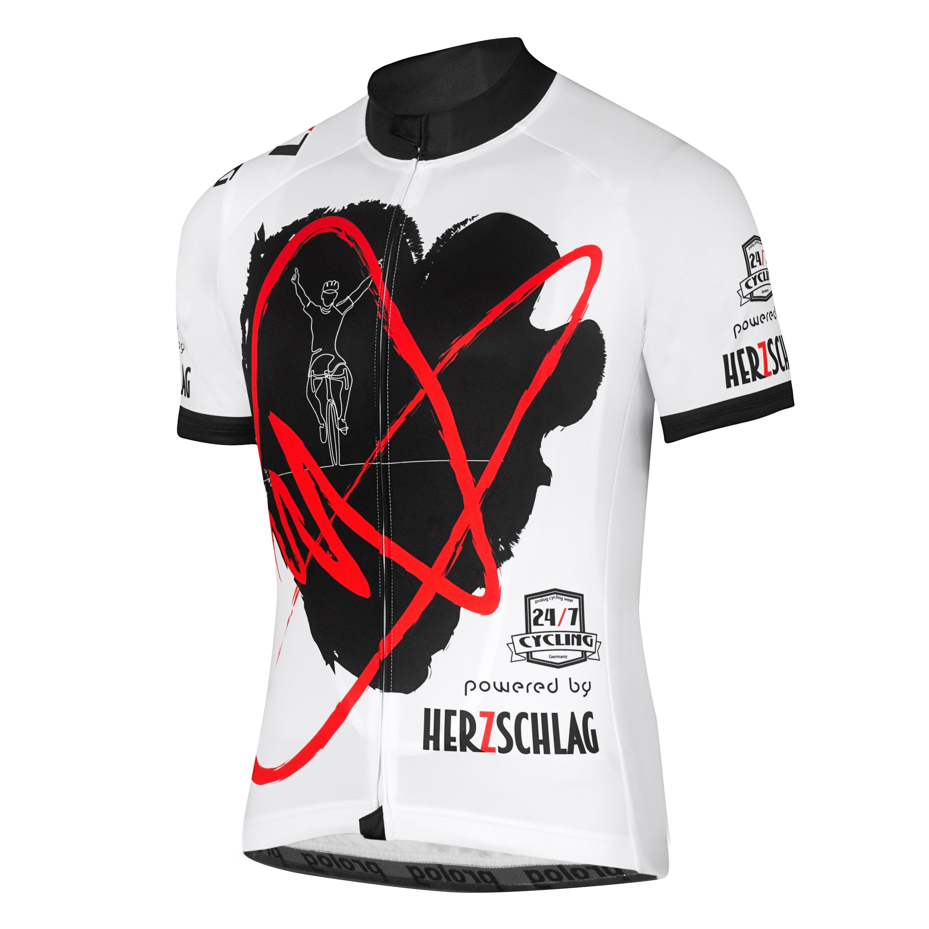 prolog cycling wear Radtrikot »Herren Fahrradtrikot kurzarm Heartbeat  White, Rennradtrikot eng geschnittem, Microfaser, atmungsaktiv,  schnelltrocknend, geruchshemmend«