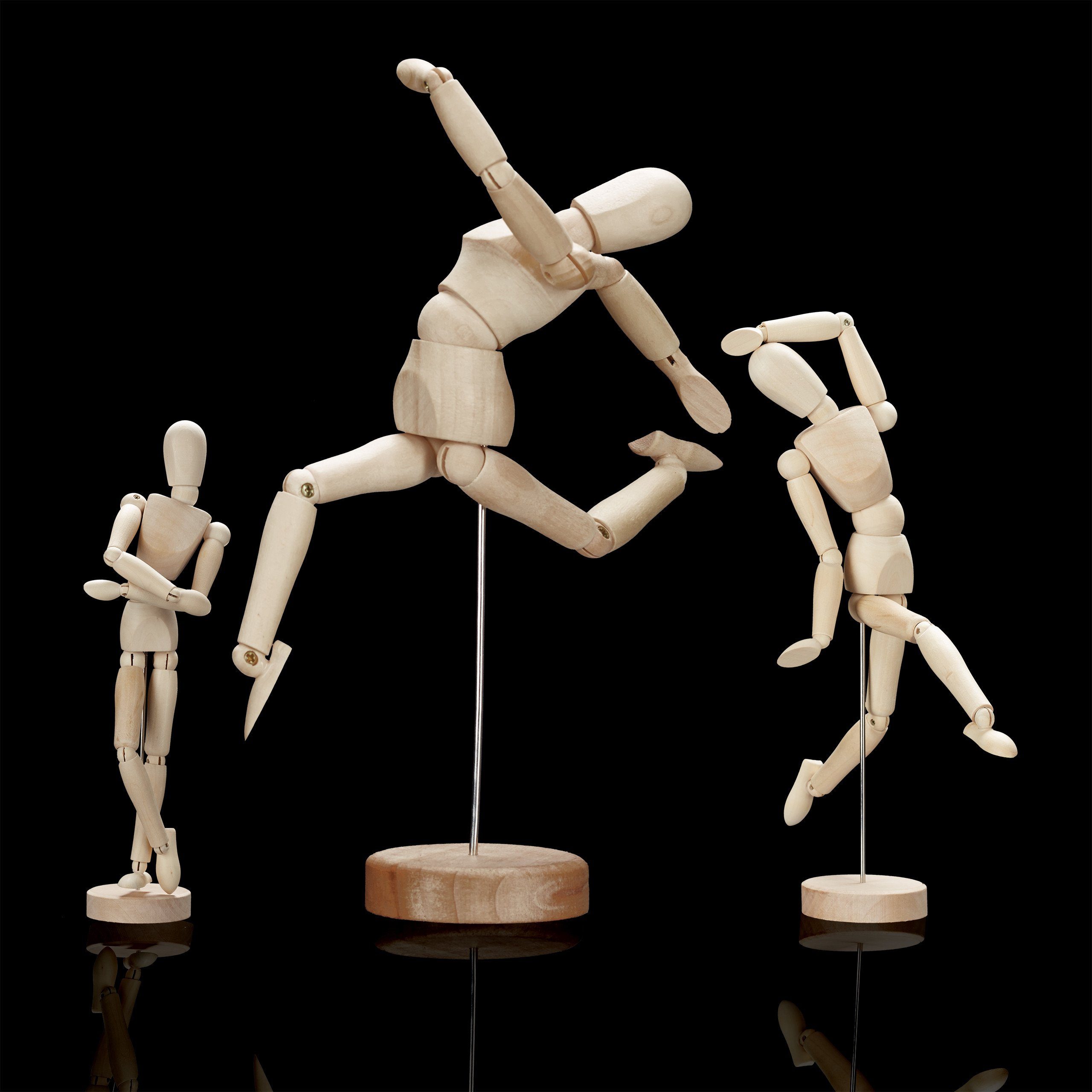 relaxdays Biegepuppe Holz Gliederpuppe, L