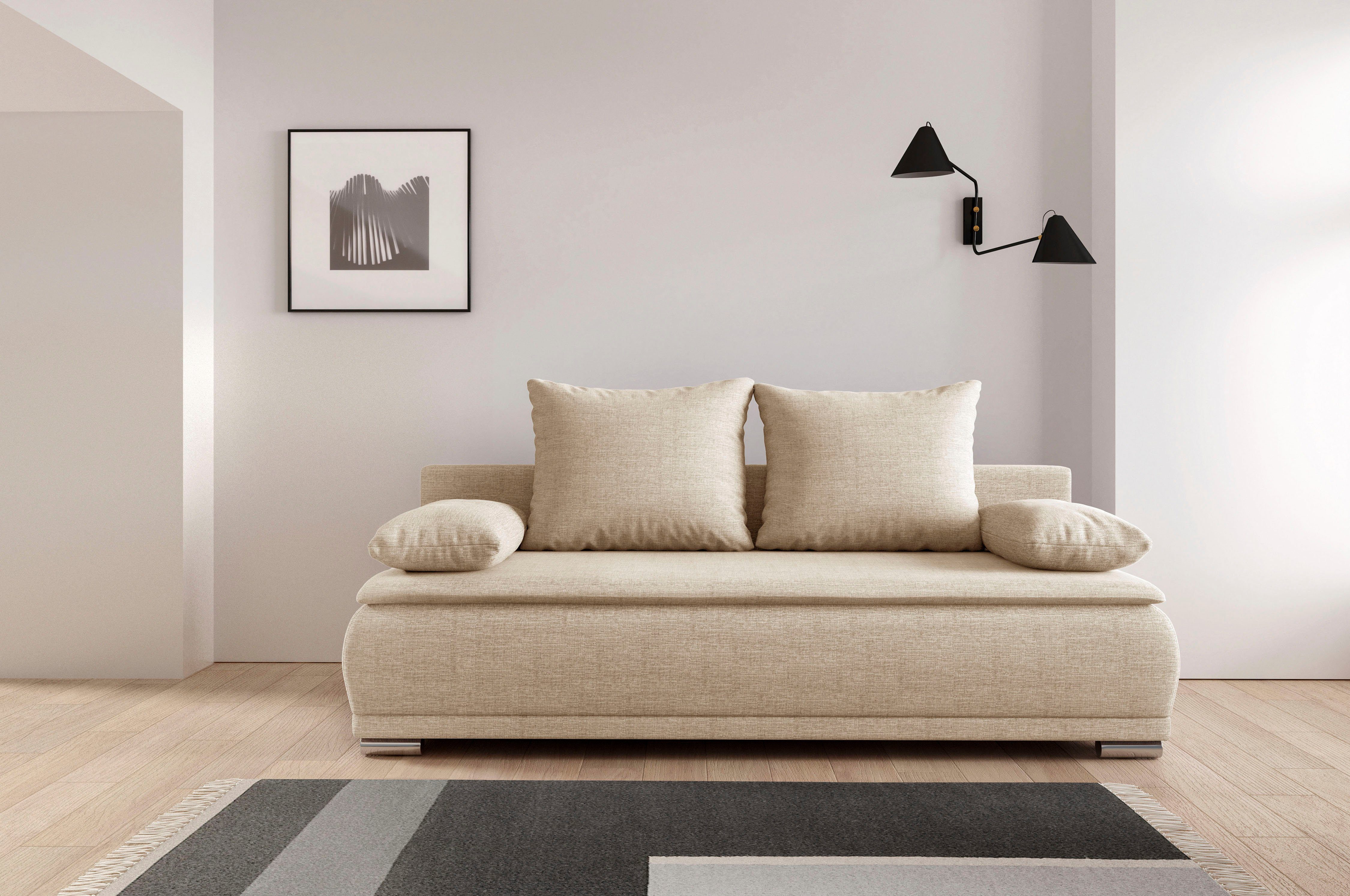 WERK2 Schlafsofa "Biggi, komfortabel & elegant, Schlaffunktion, Bettkasten, günstig online kaufen
