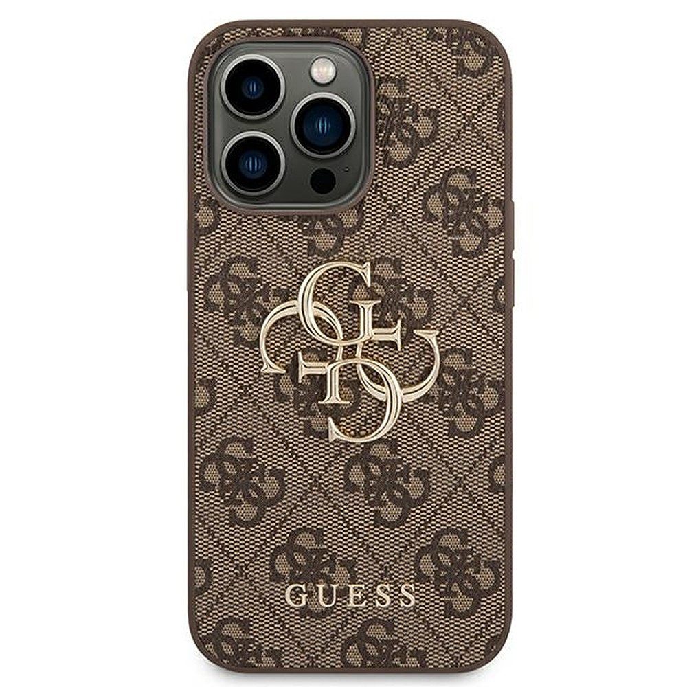 Guess Handyhülle Hardcase Schutzhülle 6,1", Guess 4G Logo, Kunstleder-Optik, Hardcase