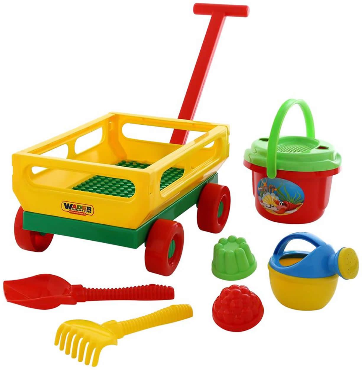 WADER QUALITY TOYS Sandform-Set Handwagen-Set 8-tlg. Sandspielzeug Eimer Si günstig online kaufen