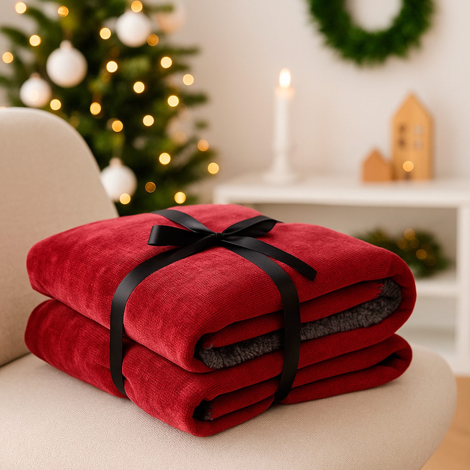 Wohndecke Kuscheldecke Chenille Sherpa Fellimitat Sofadecke, heimtexland, 150x200 I extra dick I warm I kuschelig weich I atmungsaktiv – Bild 5 von 5