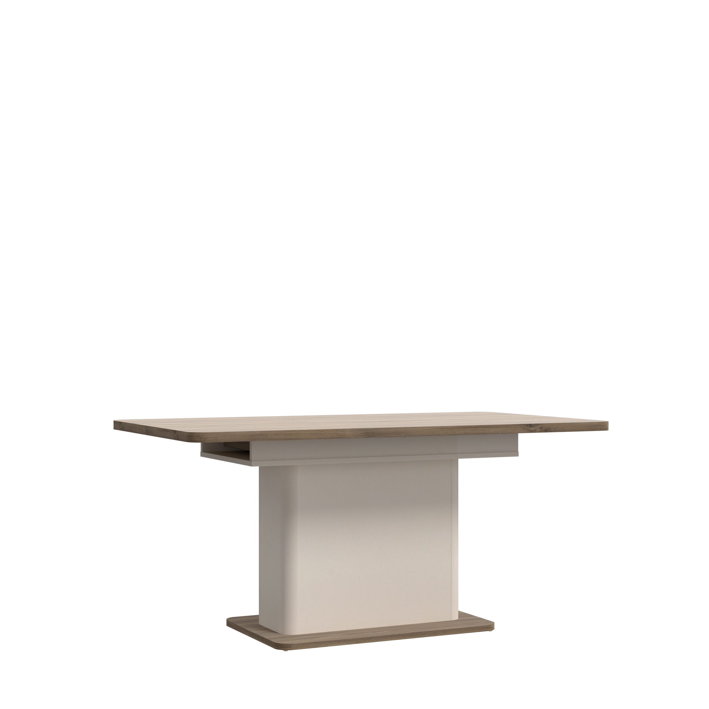 PREISBRECHER Kulissen-Esstisch LACETTI, ausziehbar 200cm, Eiche Dekor / sandfarbig - 160/200x76,4x90cm (BxHxT)