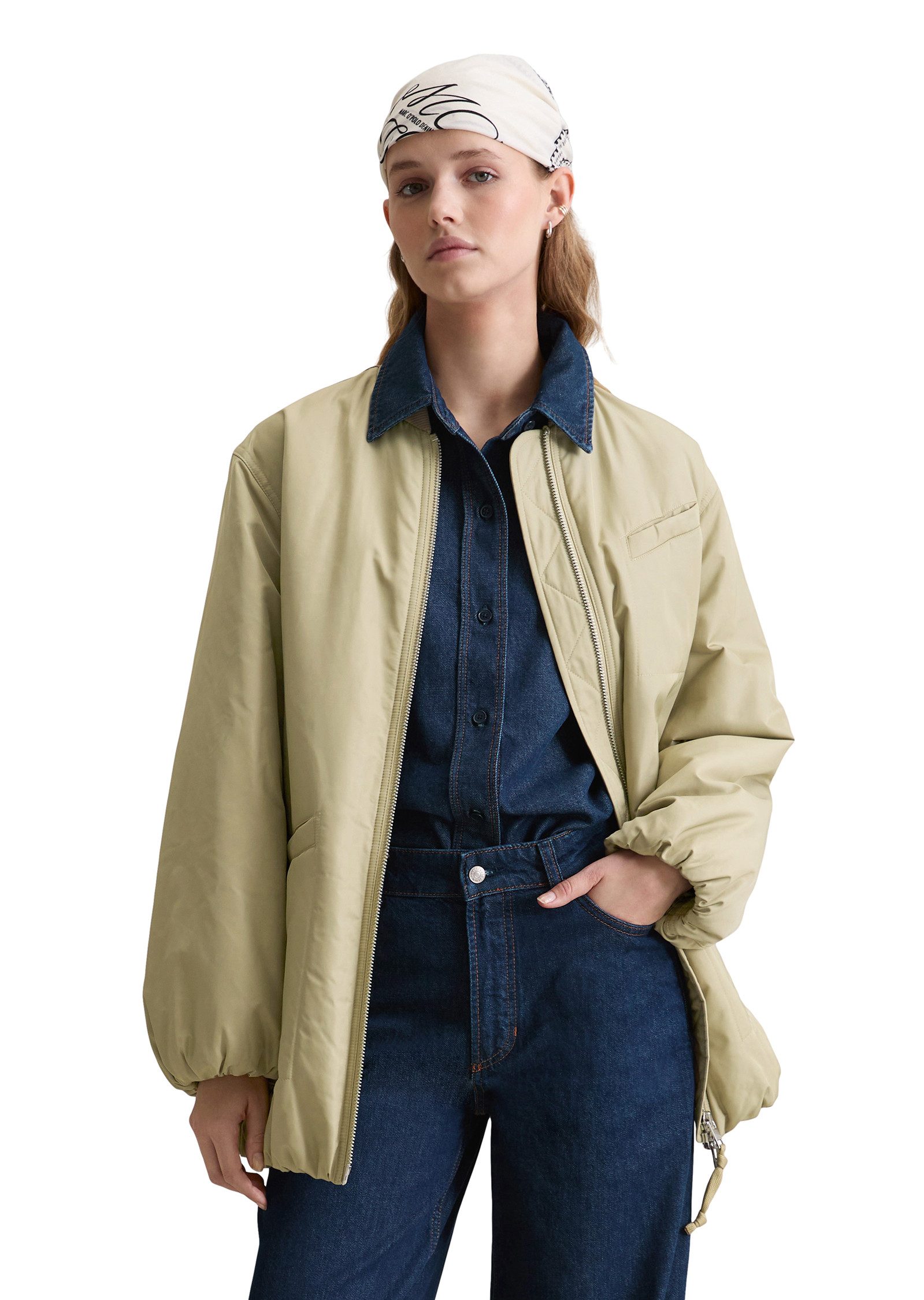 Marc O'Polo DENIM Kurzmantel aus recyceltem Polyester