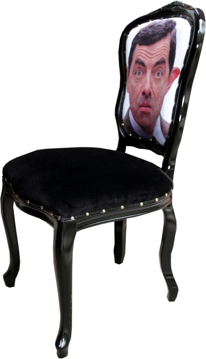 Padrino Barock Design Stuhl - Stuhl Luxus Esszimmerstuhl Design Casa Möbel Esszimmer Schwarz Karikatur Designer - /
